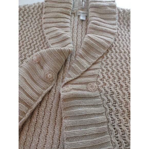 Dressbarn chunky knit woolblend cardigan sweater MPetite big button boho retro - Picture 9 of 12
